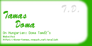 tamas doma business card